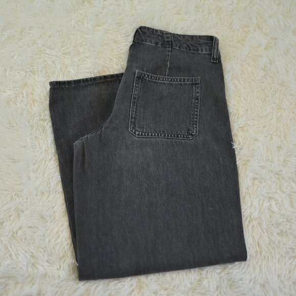 Old Navy High Rise Baggy Wide Leg Women's 0 Petite Black Drapey Denim - Picture 4 of 4